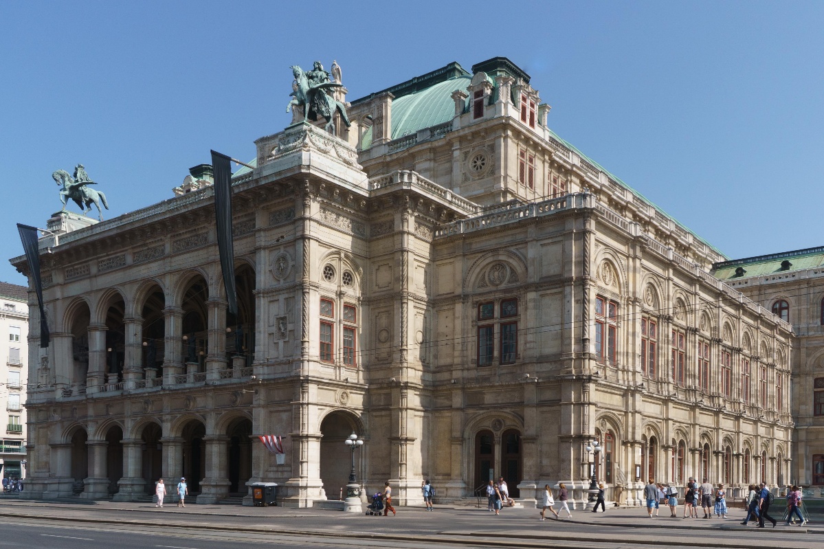 A large building with many windows with Vienna State Opera in the background

AI-generated content may be incorrect.